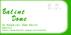balint dome business card