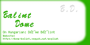 balint dome business card